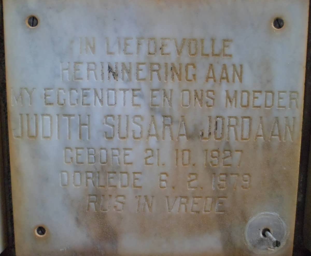 JORDAAN Judith Susara 1927-1979