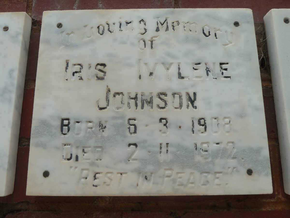 JOHNSON Iris Ivylene 1908-1972