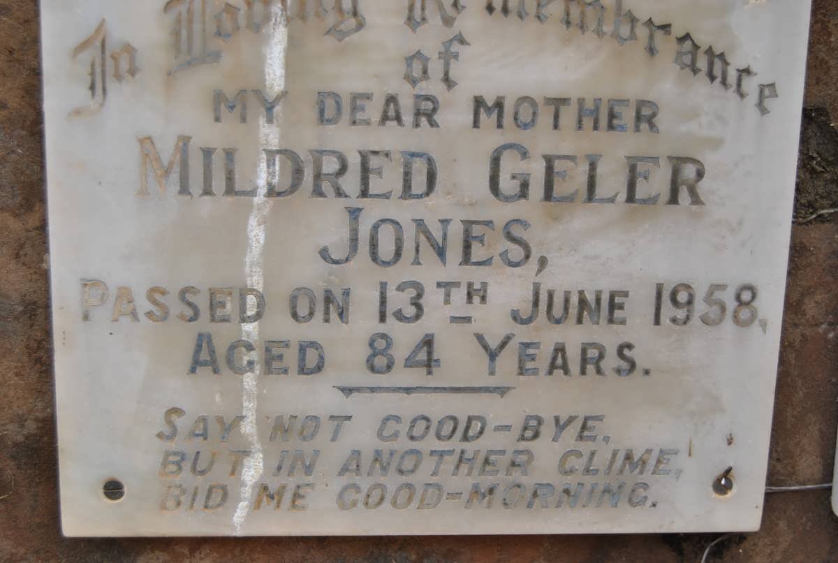 JONES Mildred Geler -1958
