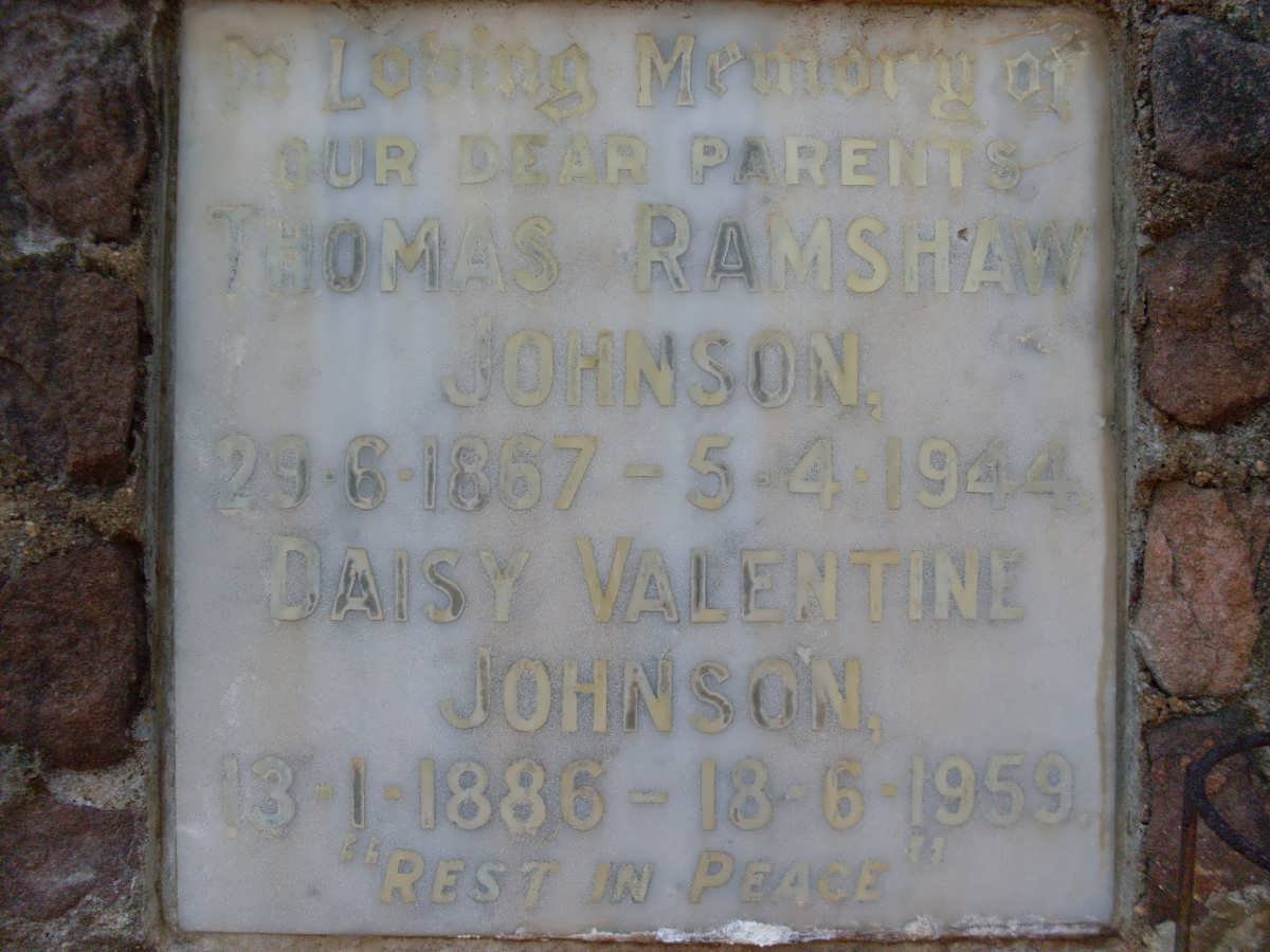 JOHNSON Thomas Ramshaw 1867-1944 &amp; Daisy Valentine 1886-1959