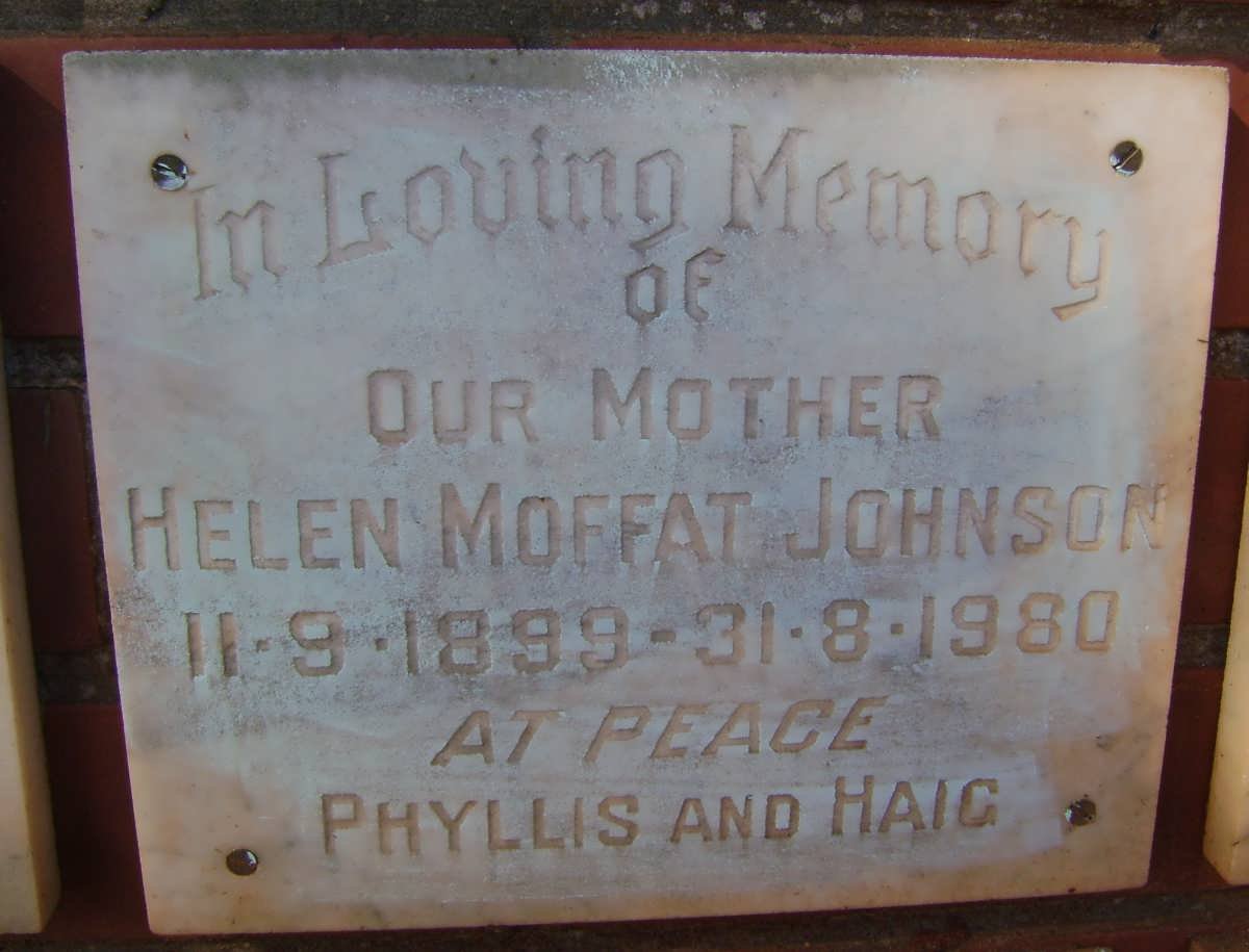 JOHNSON Helen Moffat 1899-1980