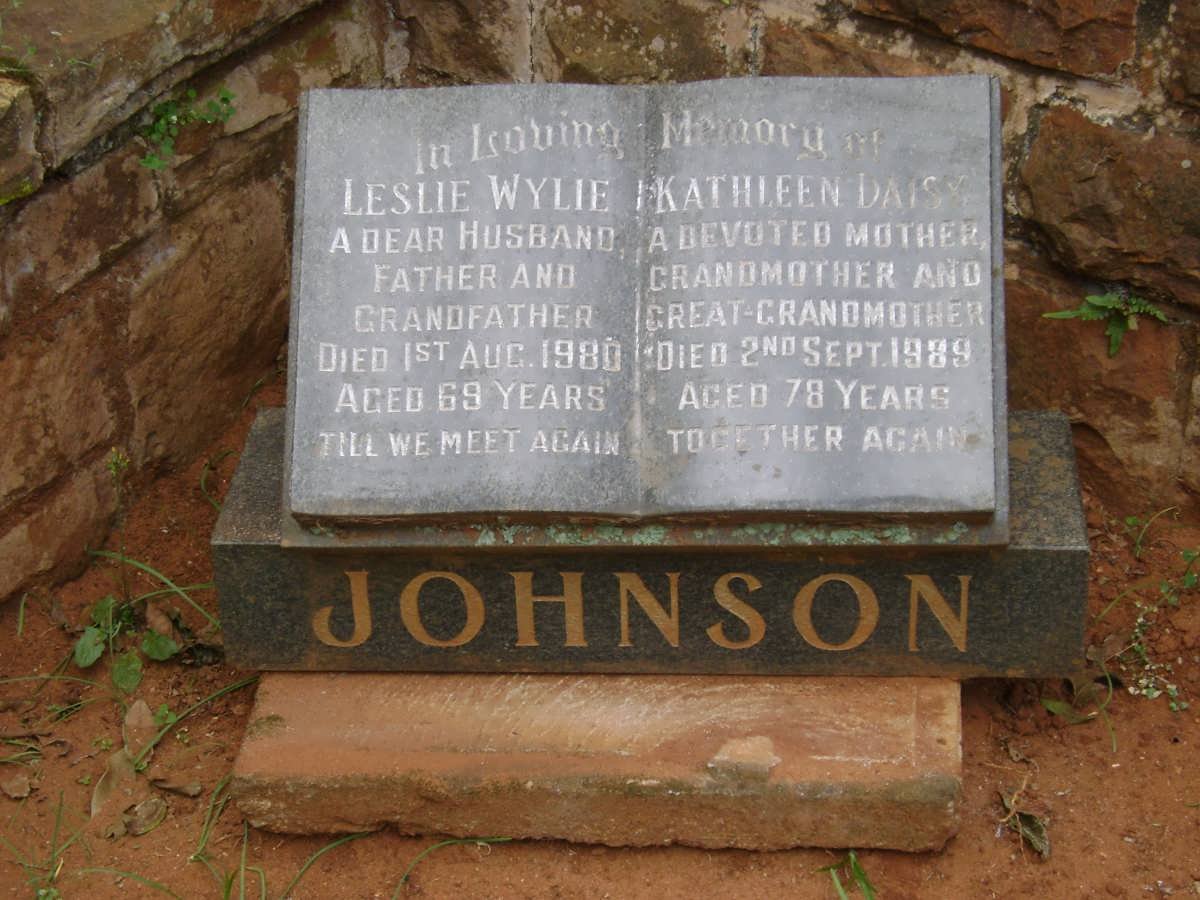 JOHNSON Leslie Wylie -1980 &amp; Kathleen Daisy -1989