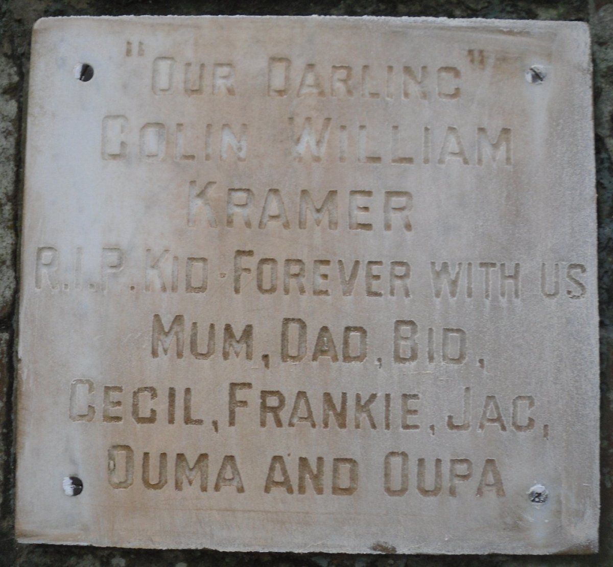 KRAMER Colin William