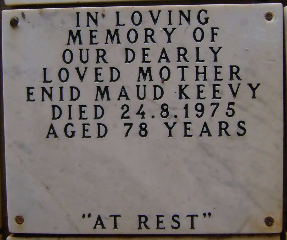 KEEVY Enid Maud -1975