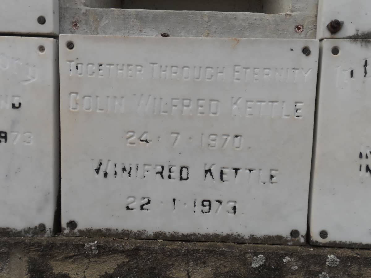 KETTLE Colin Wilfred -1970 &amp; Winifred -1973