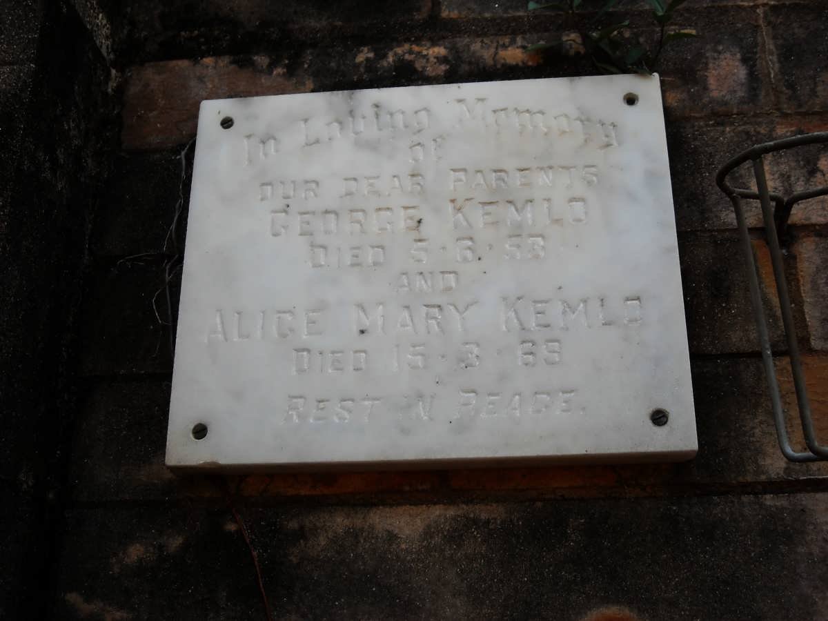KEMLO George -1953 &amp; Alice Mary -1969