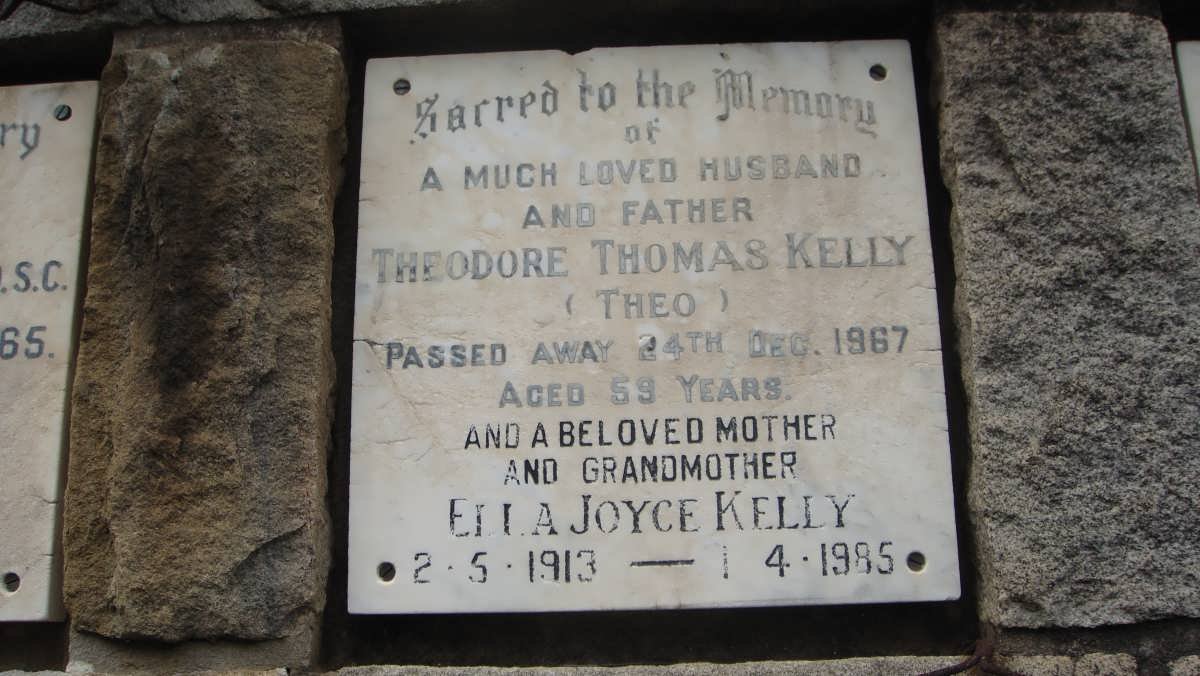 KELLY Theodore Thomas -1967 &amp; Ella Joyce 1913-1985
