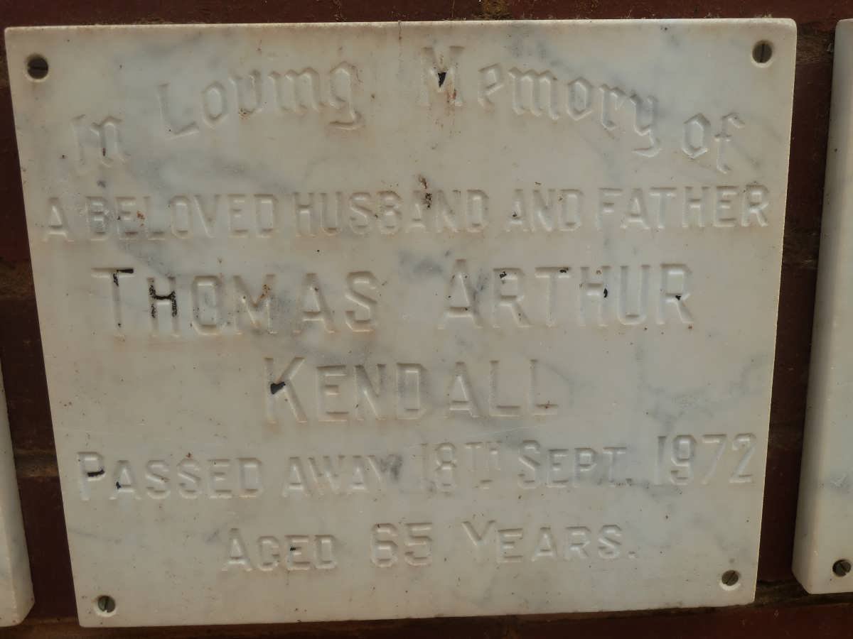 KENDALL Thomas Arthur -1972