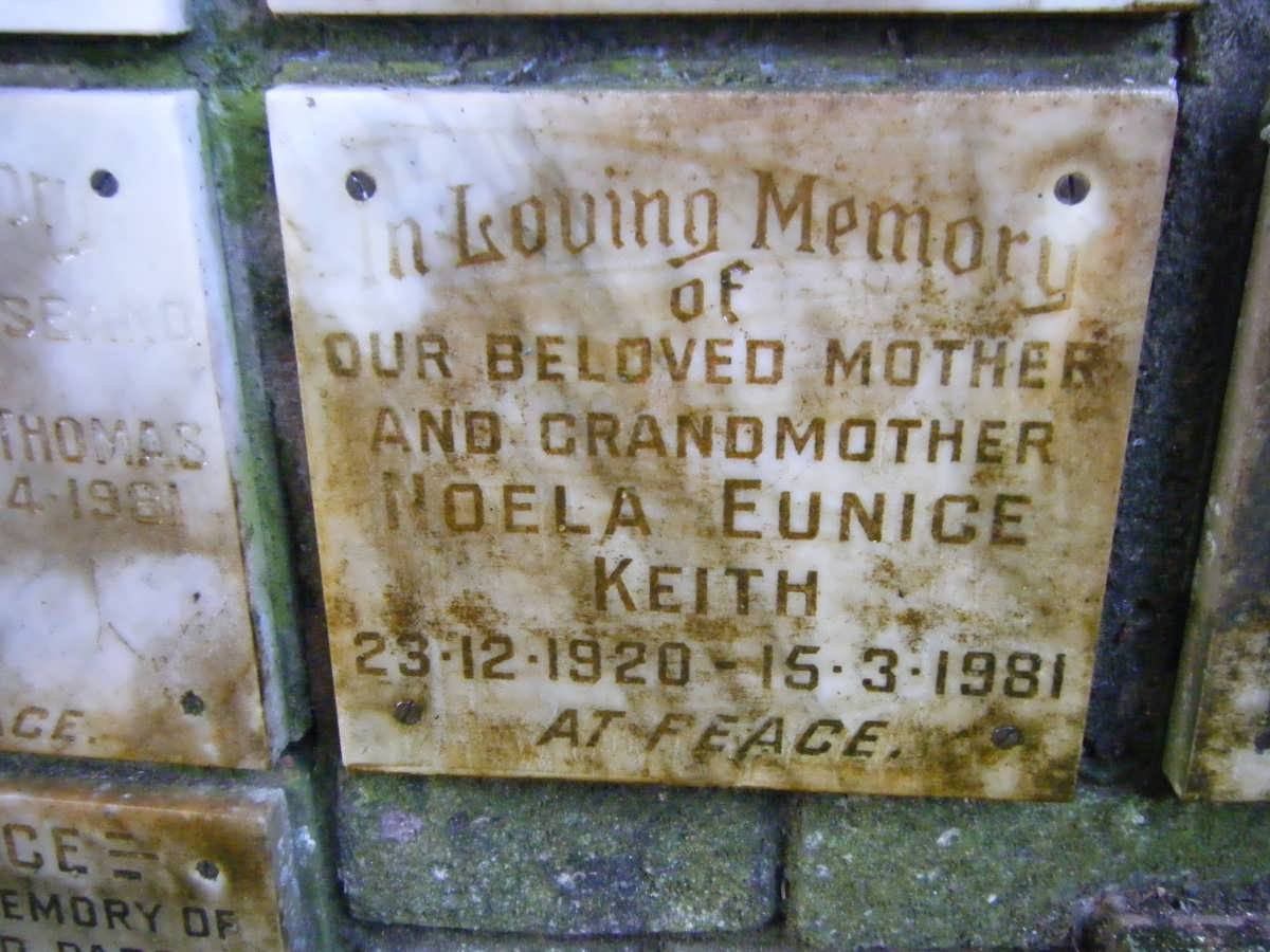 KEITH Noela Eunice 1920-1981