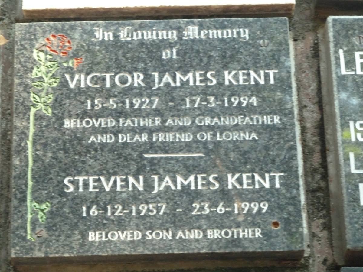 KENT Victor James 1927-1994 :: KENT Steven James 1957-1999