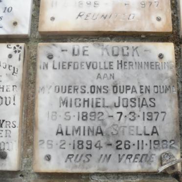 KOCK Michiel Josias, de 1892-1977 &amp; Almina Stella 1894-1982