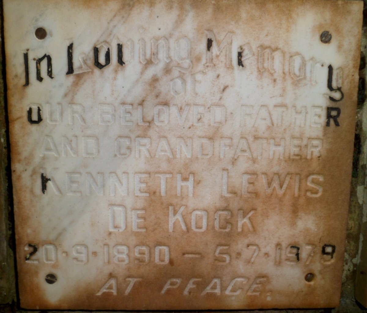 KOCK Kenneth Lewis, de 1890-1979