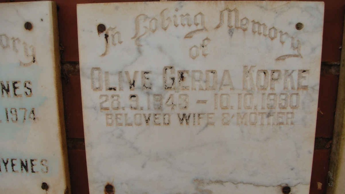 KOPKE Olive Gerda 1943-1990