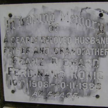 KONIG Franz Richard Ferdinand 1906-1983