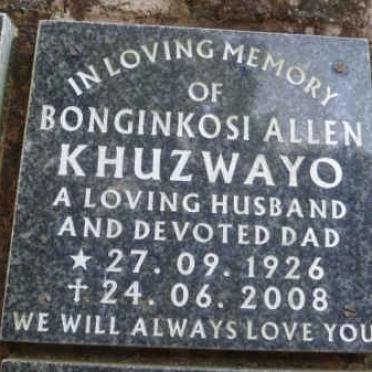 KHUZWAYO Bonginkosi Allen 1926-2008