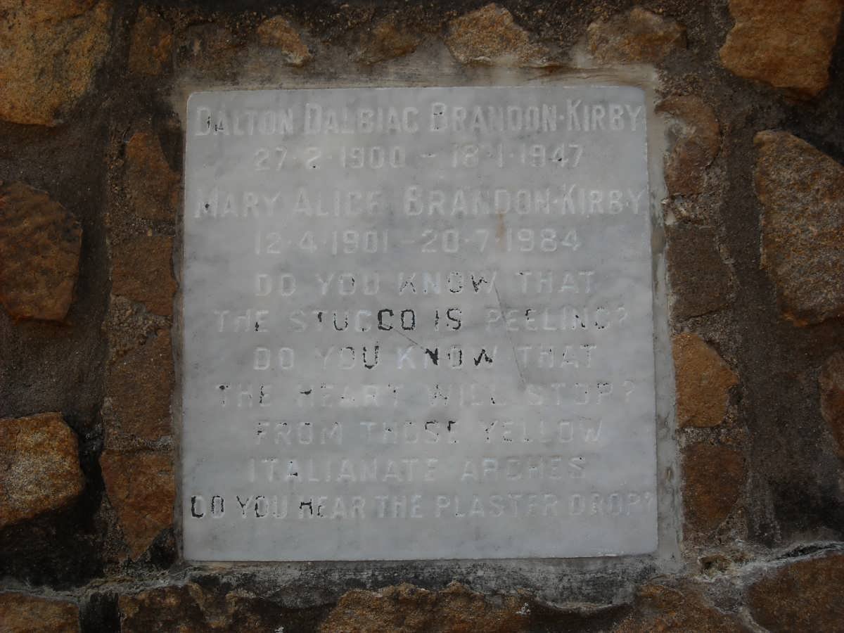 KIRBY Dalton Dalbiac, Brandon 1900-1947 &amp; Mary Alice 1901-1984