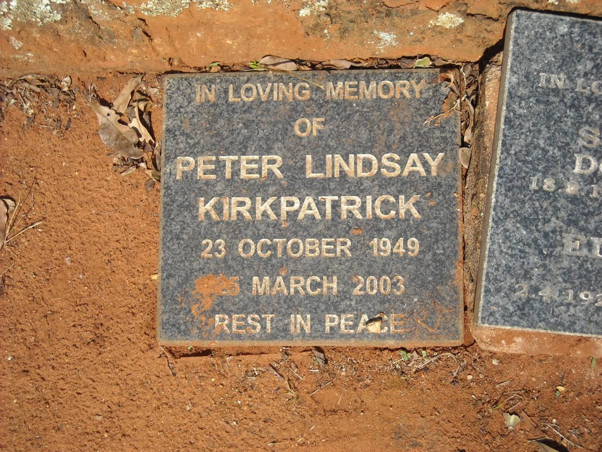 KIRKPATRICK Peter Lindsay 1949-2003