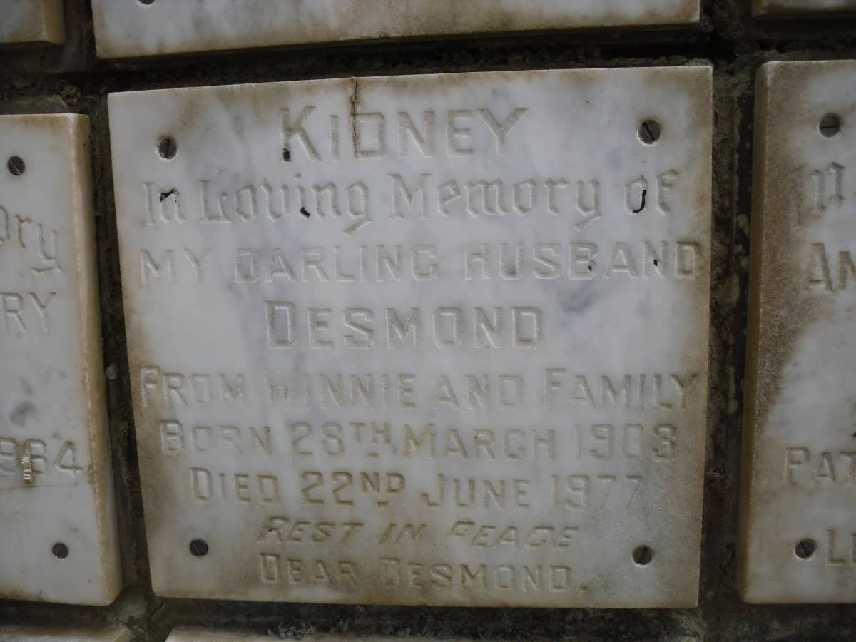 KIDNEY Desmond 1903-1977