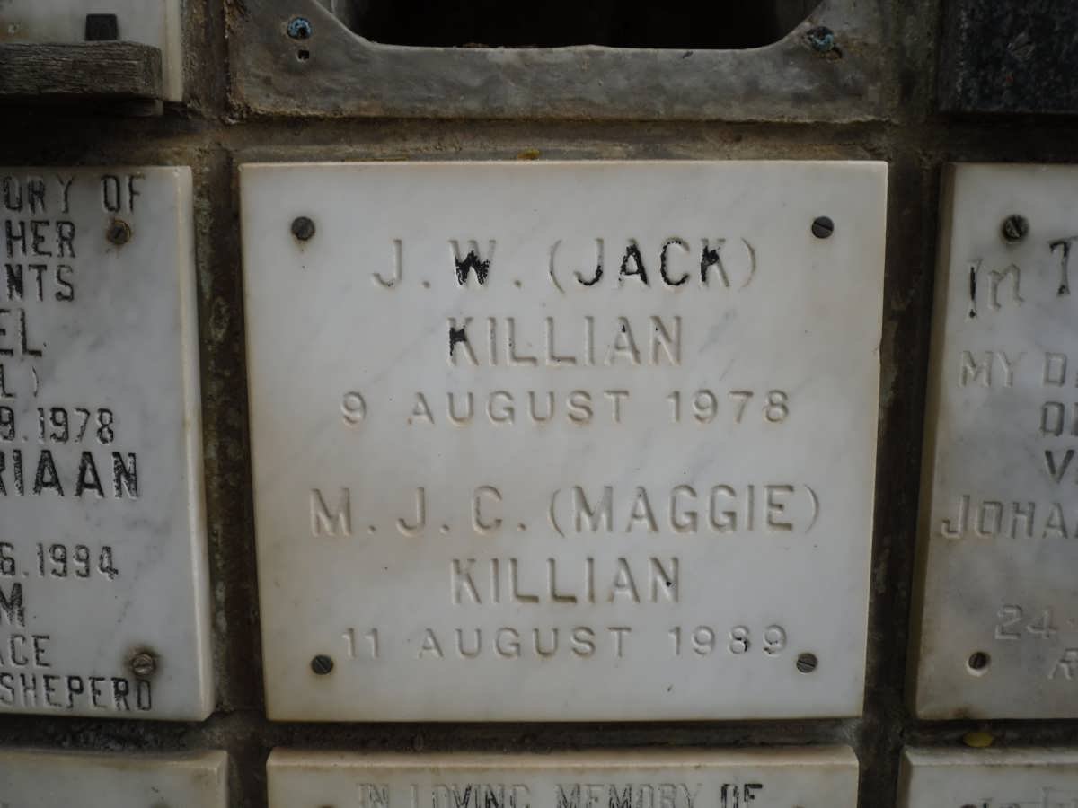 KILLIAN J.W. -1978 &amp; M.J.C. -1989