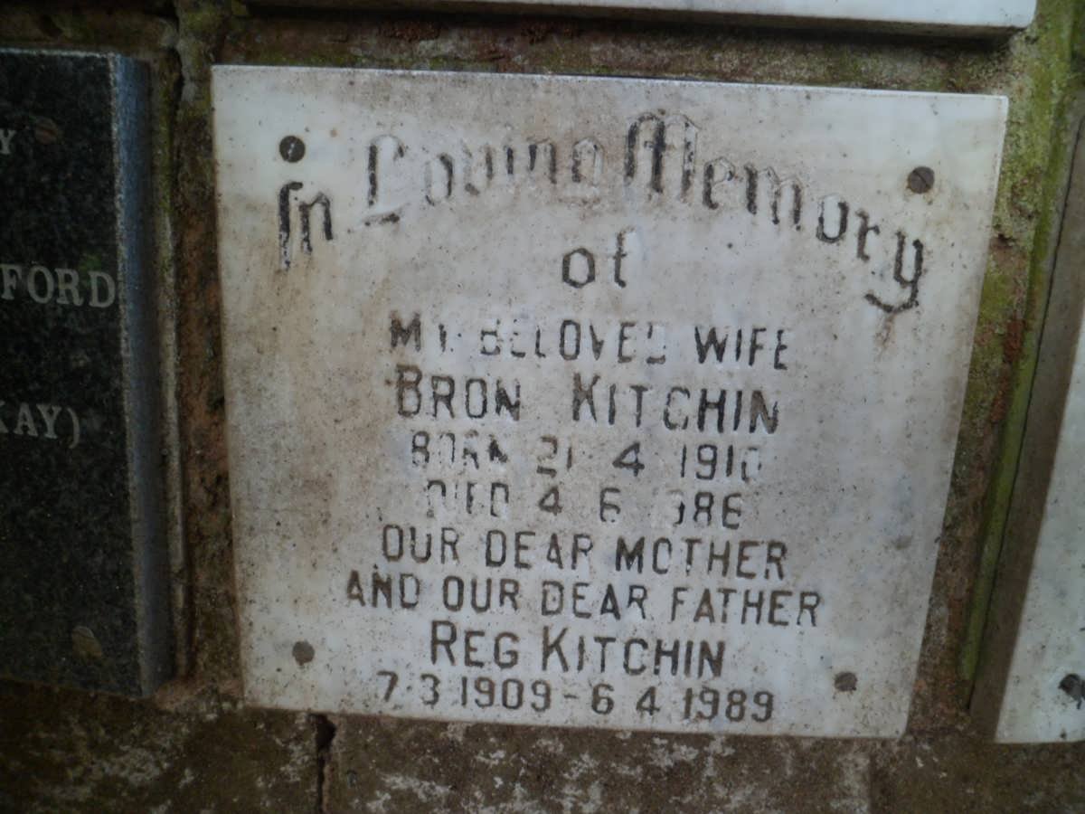 KITCHIN Reg 1909-1989 &amp; Bron 1910-1986