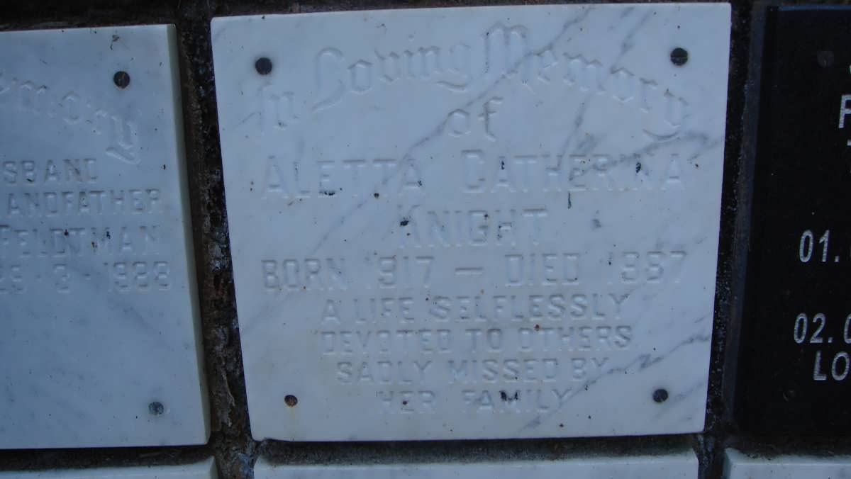 KNIGHT Aletta Catherina 1917-1987