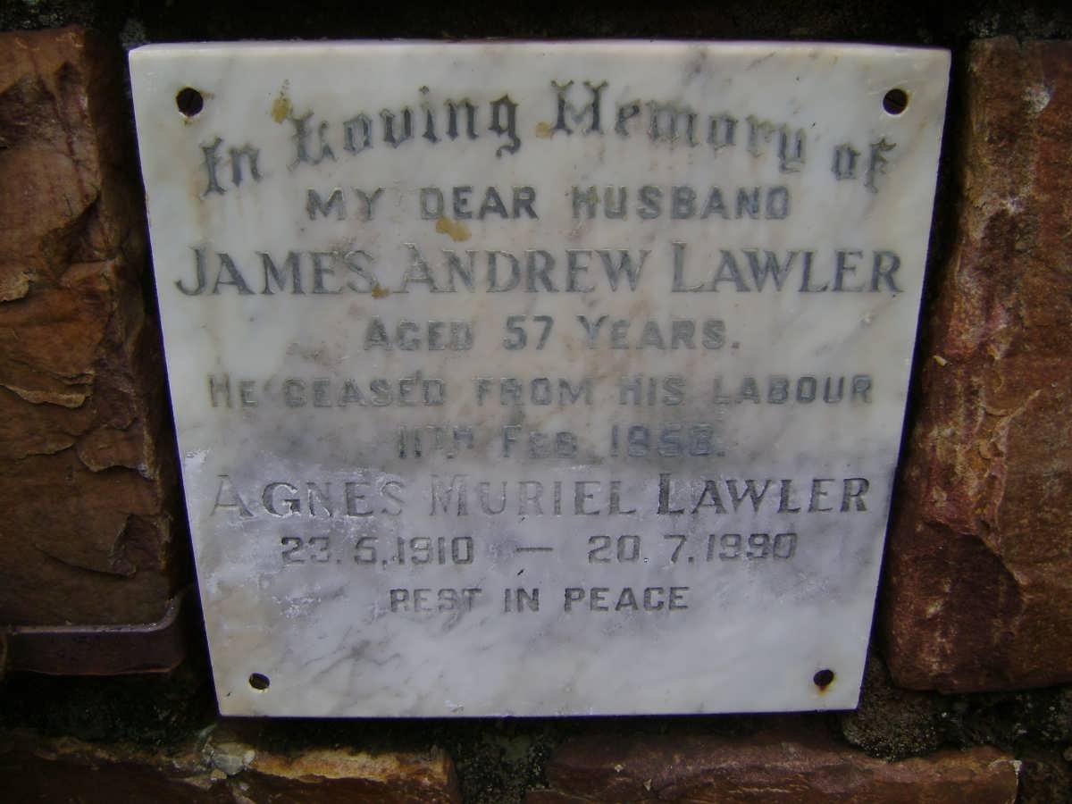 LAWLER James Andrew -1958 &amp; Agnes Muriel 1910-1990