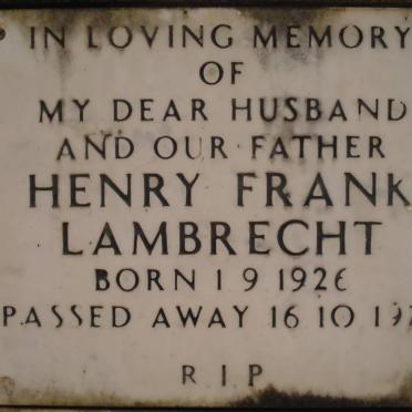 LAMBRECHT Henry Frank 1926-1972