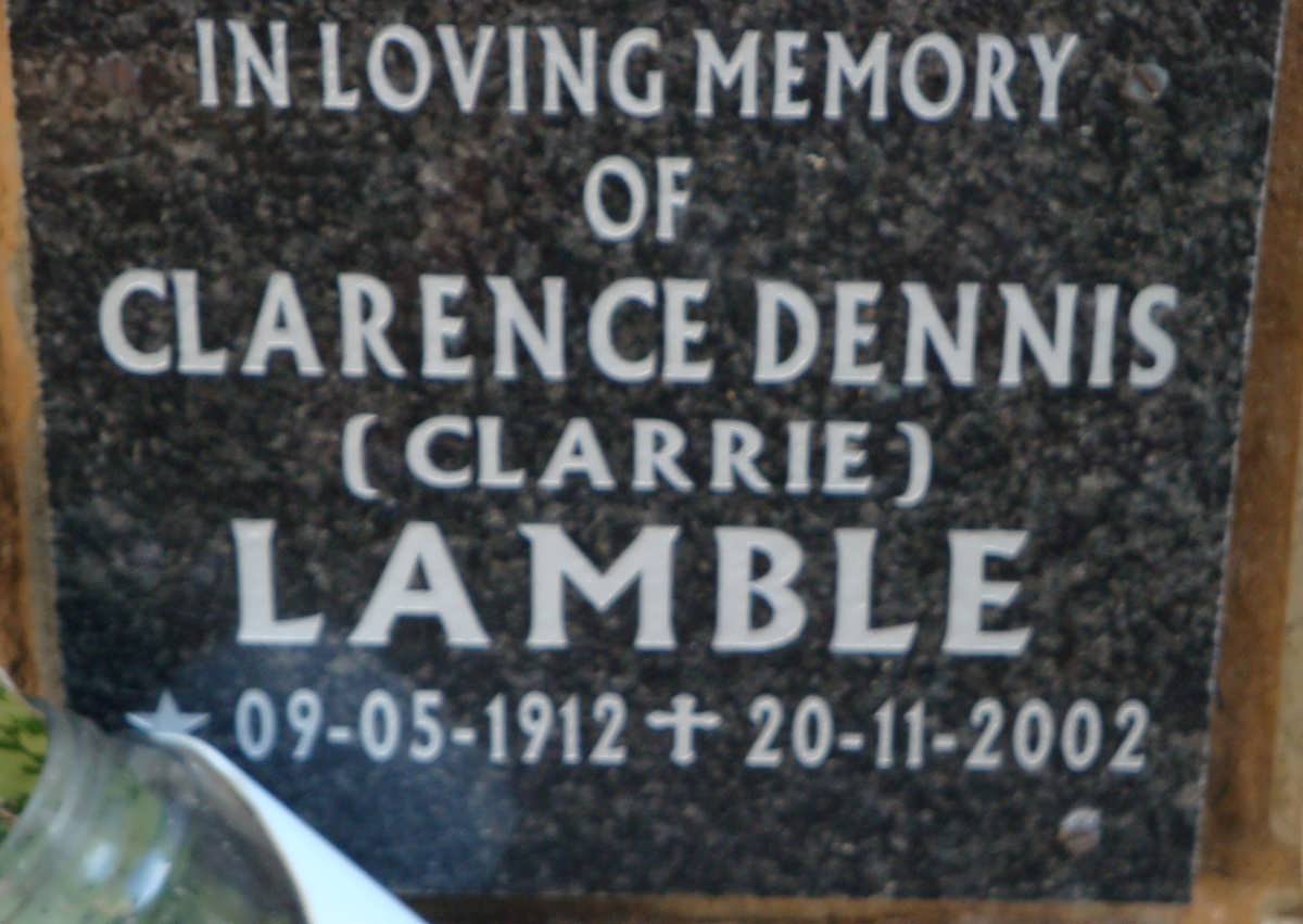 LAMBLE Clarence Dennis 1912-2002