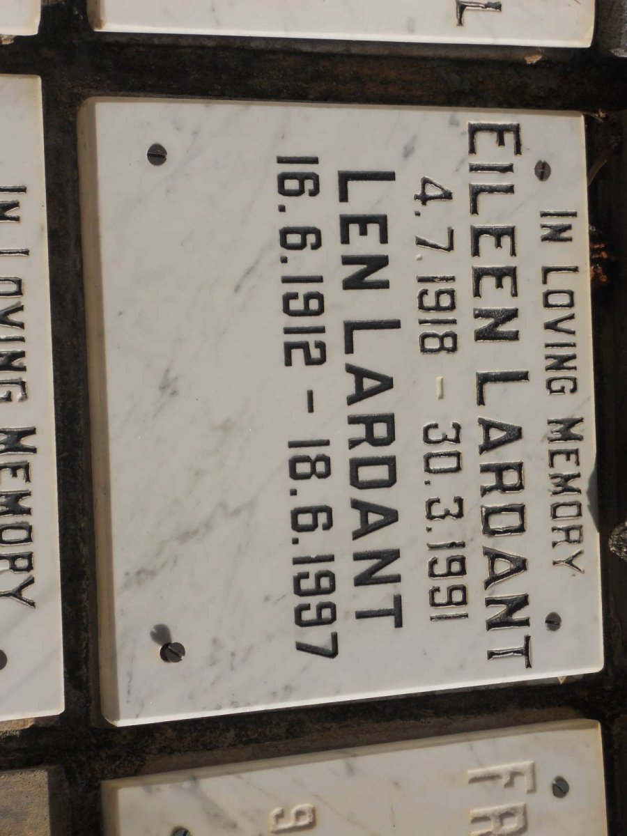 LARDANT Len 1912-1997 &amp; Eileen 1918-1991