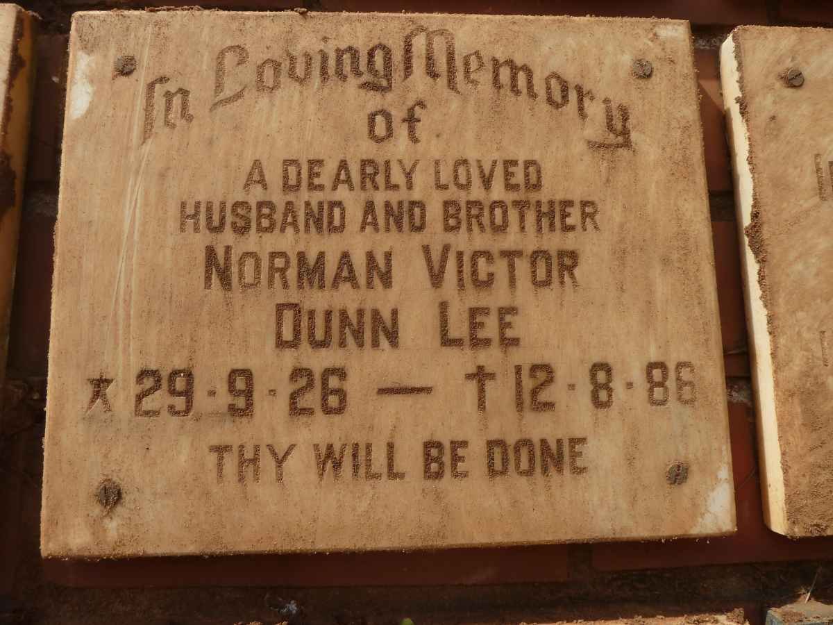 LEE Norman Victor Dunn 1926-1986