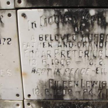 LEWIS Edgar Pretorius 1906-1972 &amp; Eileen 1909-1992