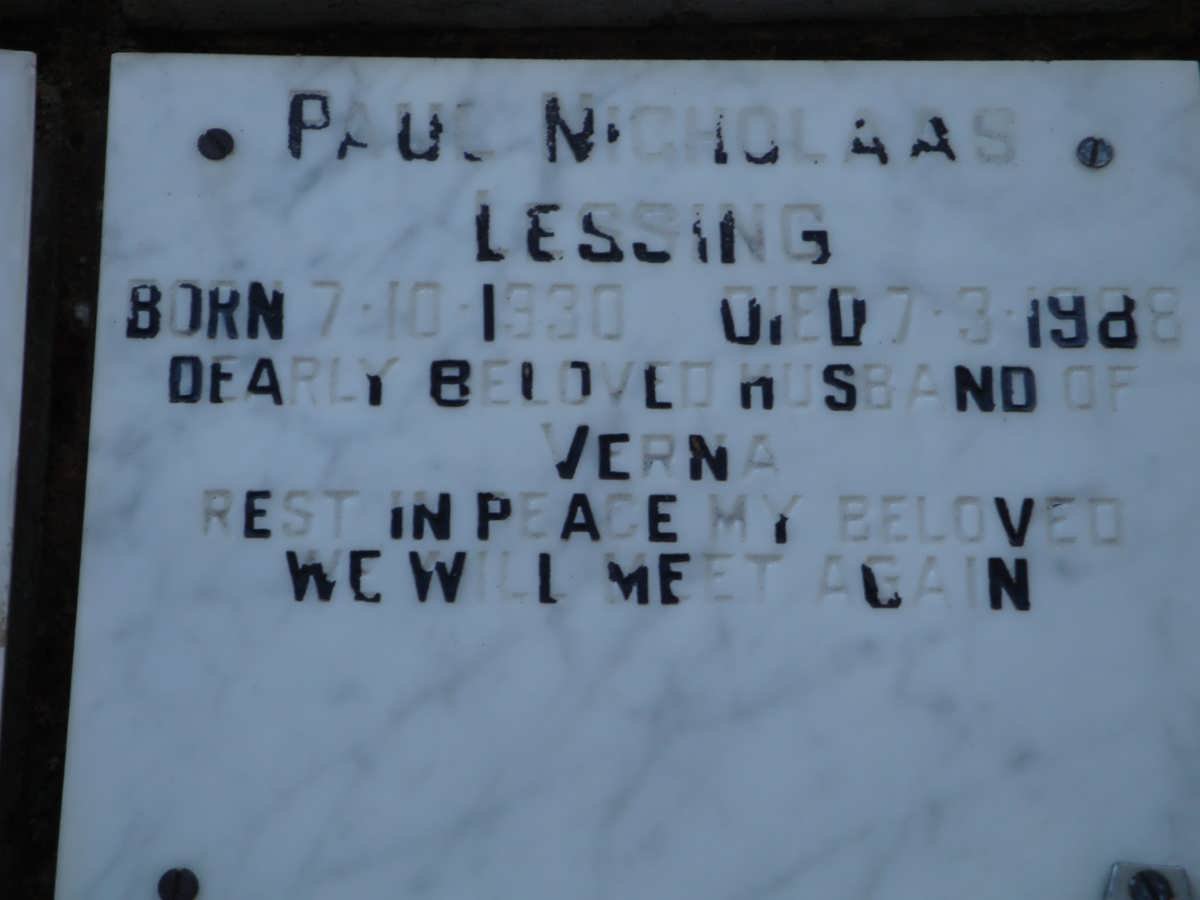 LESSING Paul Nicholaas 1930-1988