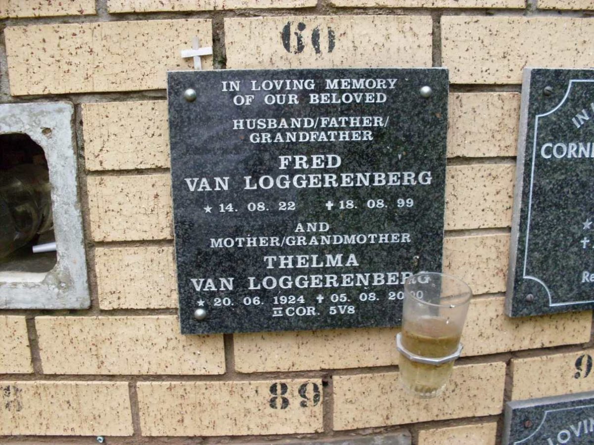 LOGGERENBERG Fred, van 1922-1999 &amp; Thelma 1924-2000