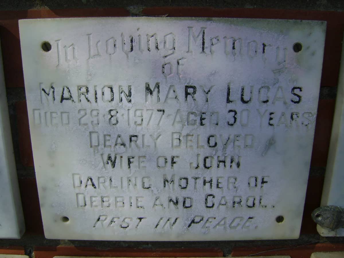 LUCAS Marion Mary -1977