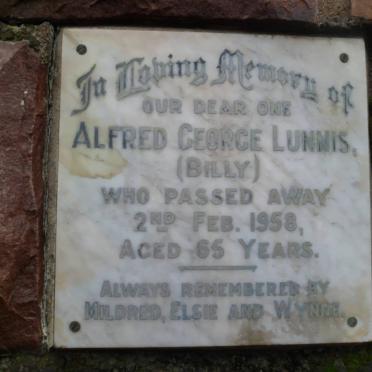 LUNNIS Alfred George -1958