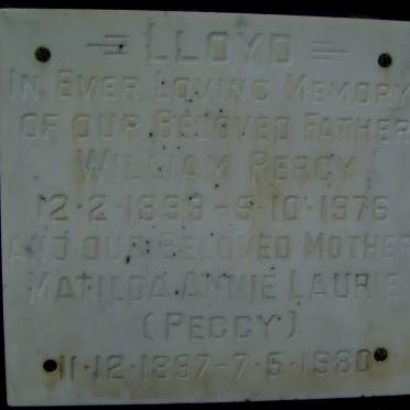 LLOYD William Percy 1899-1976 &amp; Matilda Annie Laurie 1897-1980