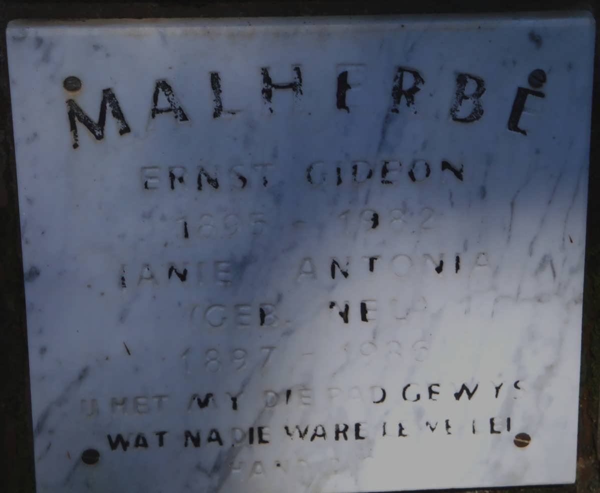 MALHERBE Ernst Gideon 1895-1982 &amp; Ianie Antonia 1897-1986