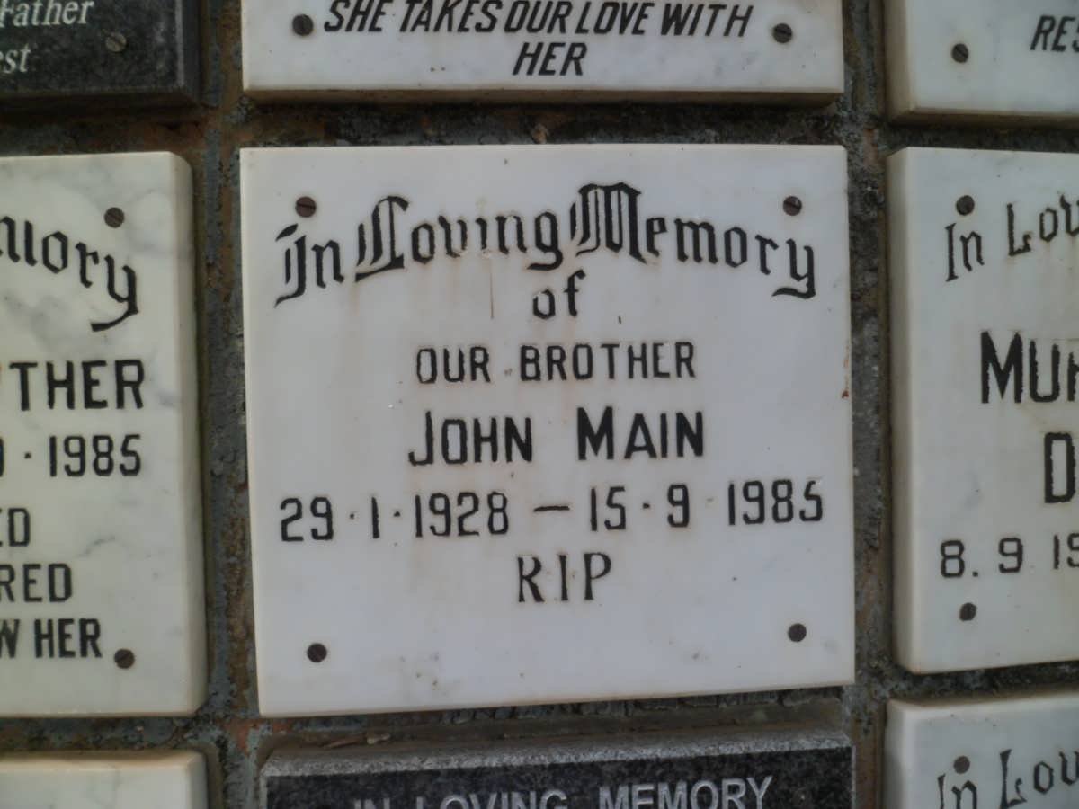 MAIN John 1928-1985