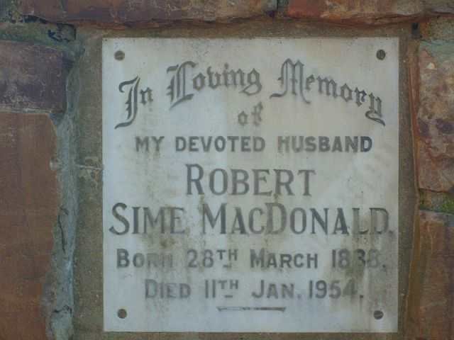 MACDONALD Robert Sime 1888-1954