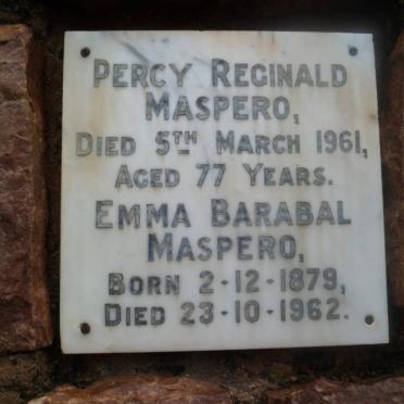 MASPERO Percy Reginald -1961 &amp; Emma Barabal 1879-1962