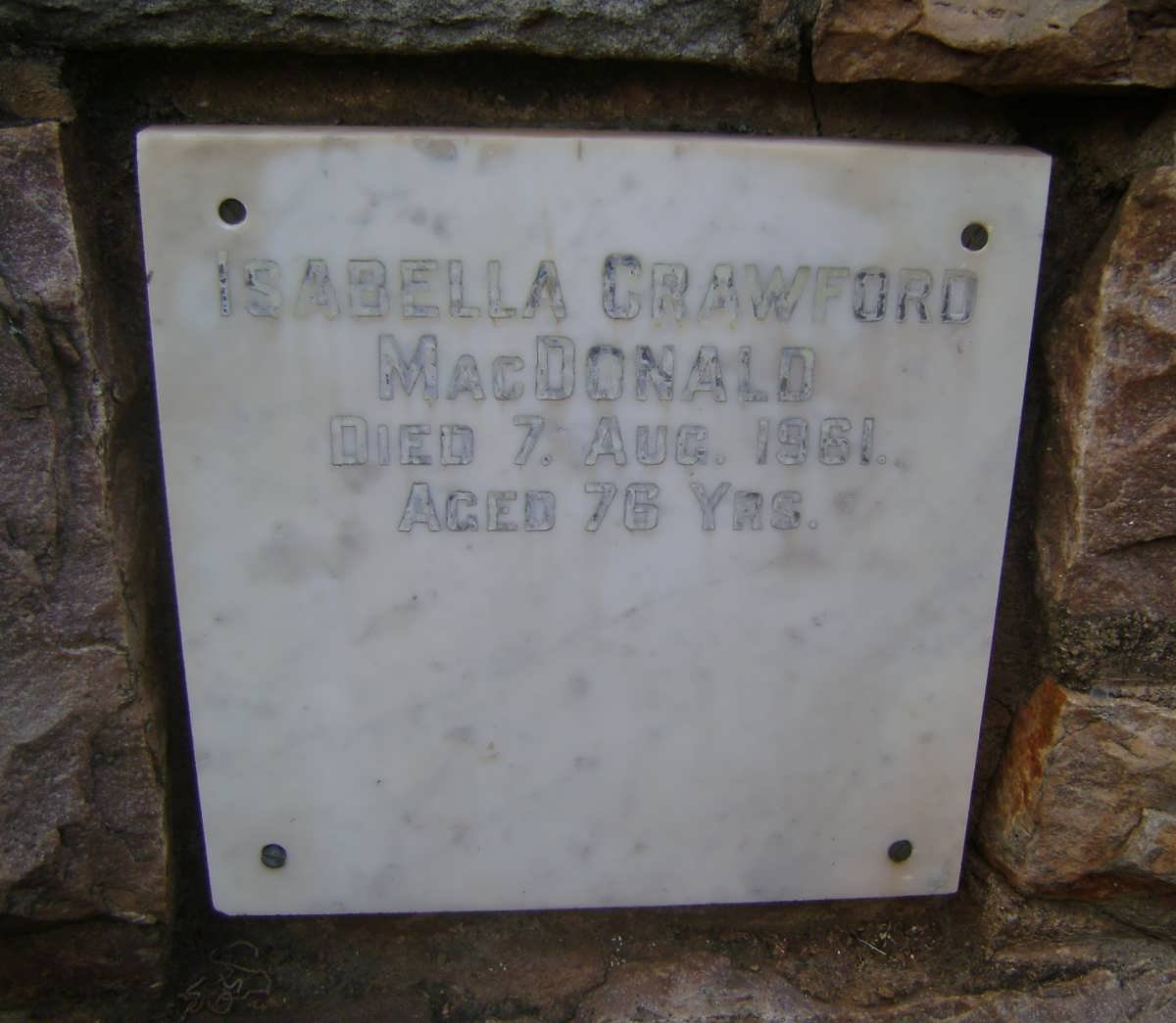 MacDONALD Isabella Crawford -1961