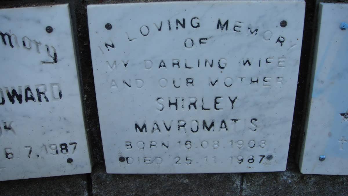 MAVROMATIS Shirley 1903-1987