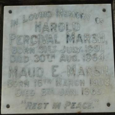MARSH Harold Percival 1901-1964 &amp; Maud E. 1908-1965