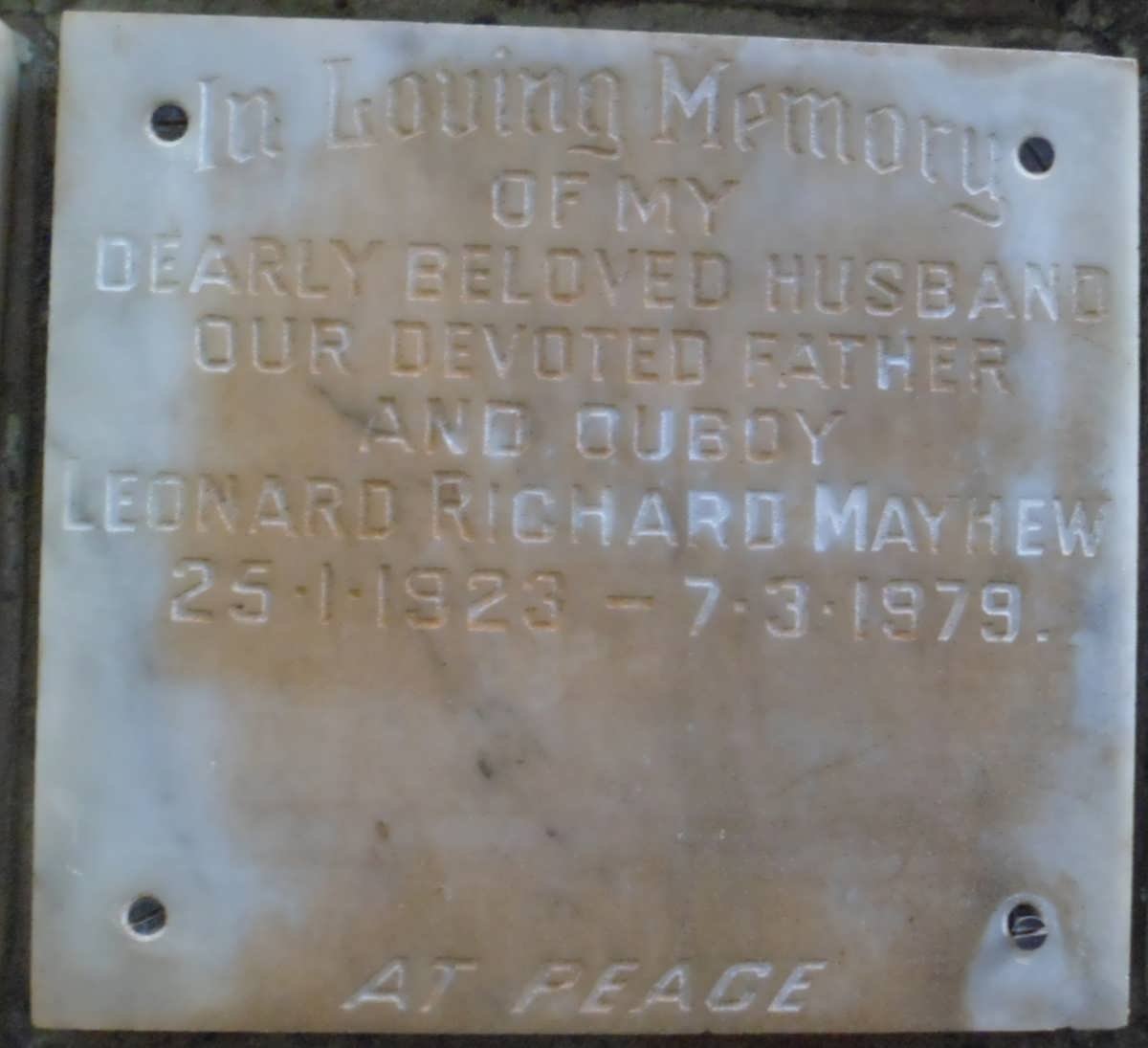 MAYHEW Leonard Richard 1923-1979