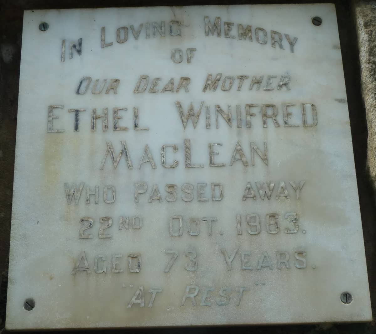 MacLEAN Ethel Winifred -1963
