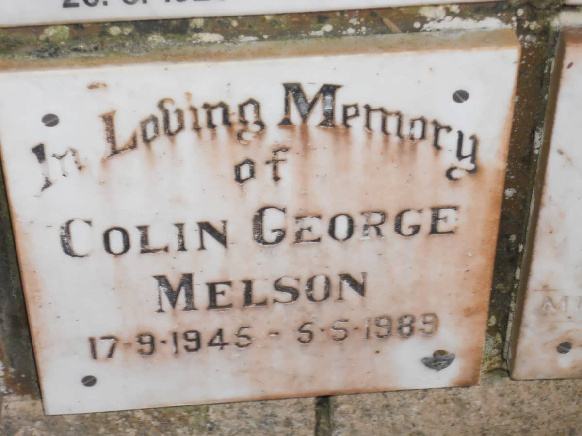 MELSON Colin George 1945-1989