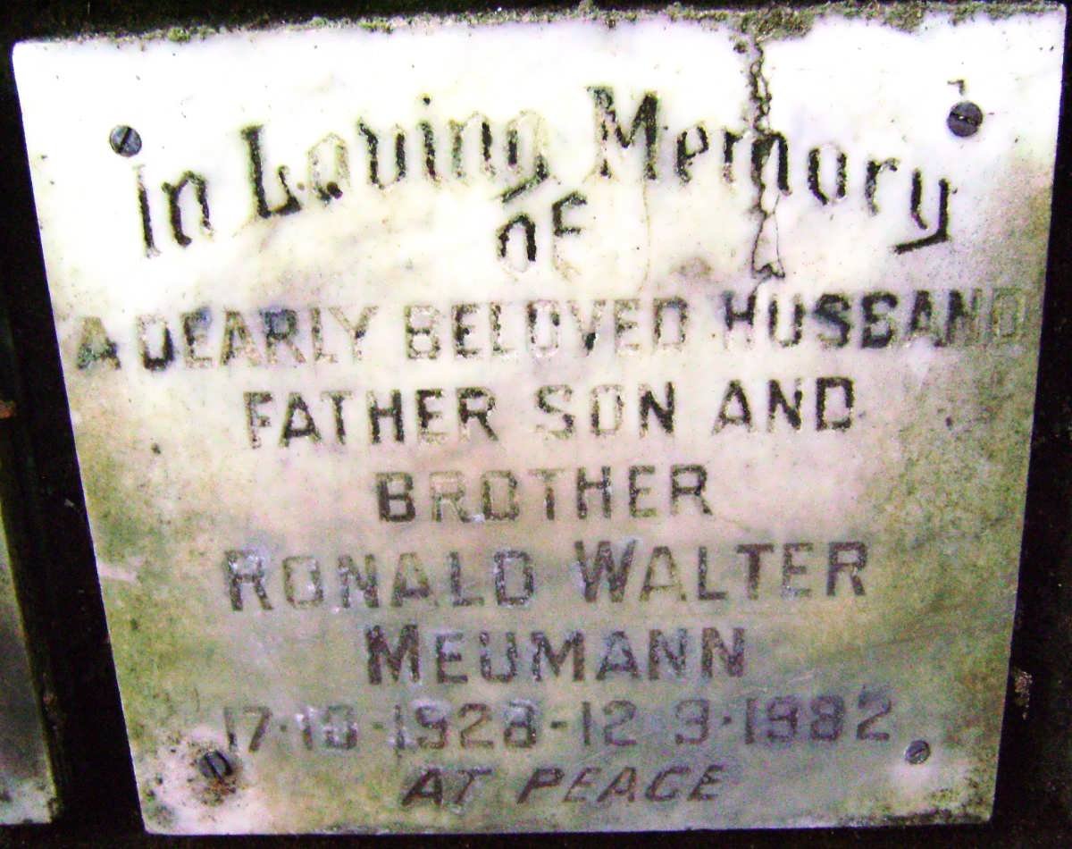 MEUMANN Ronald Walter 1928-1982