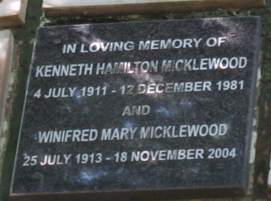MICKLEWOOD Kenneth Hamilton 1911-1981 &amp; Winifred Mary 1913-2004