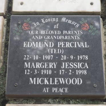 MICKLEWOOD Edmund Percival 1907-1978 &amp; Margery Jessica 1910-1998