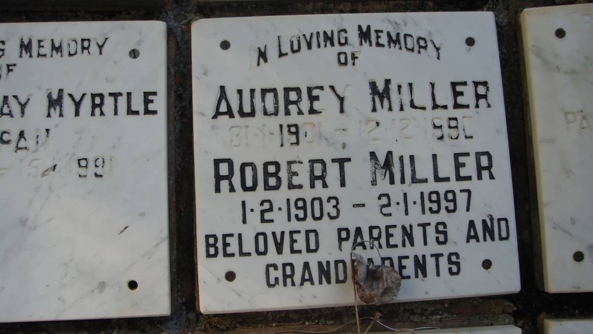 MILLER Robert 1903-1997 &amp; Audrey 1901-1990
